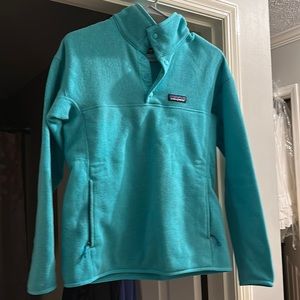 Patagonia women’s size small better sweater 1/4 snap pullover, turquoise